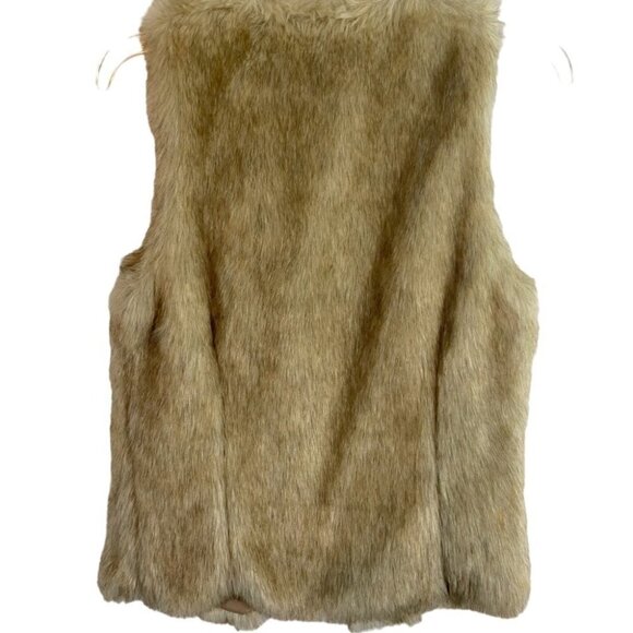 Dynamite Rabbit Faux Fur Vest Ladies  XS Beige/Dark Beige - Picture 3 of 12